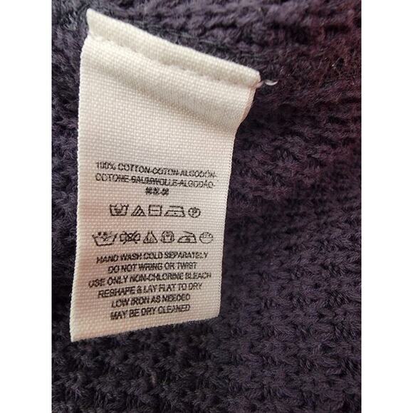 Free People Thermal Top XS Moonshine Cold Shoulder Sweater Grunge Distressed Hem - Picture 8 of 9